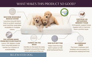 Cama Ortopédica de Espuma Viscoelástica para Perros, Diseño Cuadrado, Funda de Lana de Cordero, Funda Extraíble, Tamaño Grande de Lujo, Personalizable y en Oferta - Product Image 2