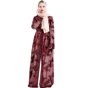 <span class=keywords><strong>Vintage</strong></span> Abaya Set moda perdere donne musulmane vestito esterno con ricamo delicato turchia lungo caftano fabbricazione all'ingrosso - Product Image 2