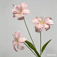 Bunga Sutra Buatan untuk Hari Valentine dan Pernikahan, Rangkaian Daylily Lily 3 Kepala, Cetakan Injeksi, Warna Dapat Disesuaikan