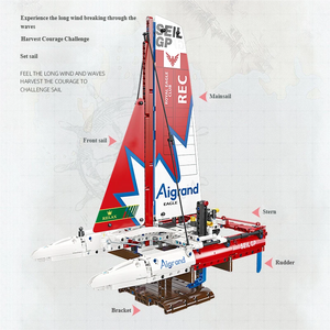 JIESTAR 58124 733PCS Série Navire F50 Hydrofoil Catamaran Bateau Ornement Blocs de Construction Modèle Jouet Éducatif Cadeau de Fête - Product Image 3
