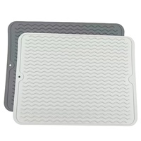 Plateau de cuisine en silicone facile à résister à la chaleur tampons de séchage réutilisables pour la vaisselle tapis de comptoir américain classique minimaliste salle à manger
