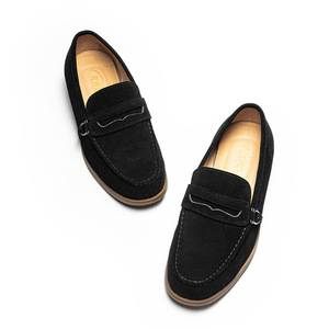 Cuir de haute qualité en cuir frotté respirant anti-odeur décontracté affaires rétro bottine mocassins une pièce chaussures pour hommes - Product Image 3