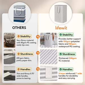 Bán buôn RECT sọc quần áo ráp đồ chơi lưu trữ hộp có thể gập lại bẩn giặt giỏ giặt túi cho quần áo giặt cản trở - Product Image 2