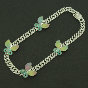Collar de Mariposa de Aleación con Diseño Simple y Personalizable, Cadena Cubana, Estilo Hiphop, Joyería de Moda al por Mayor, ¡Venta Caliente! - Product Image 3