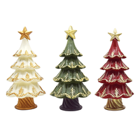 Arbre de Noël moderne en feuille d'or dorée, objet décoratif pour une ambiance festive, décoration de table de salon