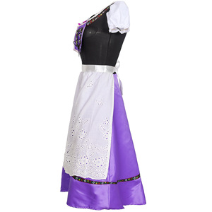 Vestido Tradicional Alemán para Mujer, Falda Morada con Delantal, Traje para Actuaciones Escénicas, Talla Adulto - Product Image 4