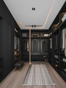 Armario de Almacenamiento de Madera Negro Premium, Moderno y Minimalista, de Alta Calidad para Dormitorio, con Función de Plegado de Ropa - Product Image 4