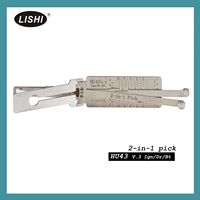 Lishi HU43 2-in-1 Alat Pembuka & Dekoder Kunci Otomatis untuk Chrysler/Dodge/Jeep Bahan Stainless Steel Universal untuk Penggunaan Ahli Kunci Profesional