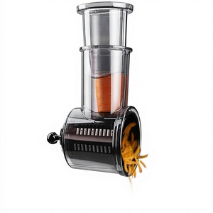 Accessoires de robot culinaire détachables pour hacher/râper, 4 lames en acier inoxydable, hachoir à légumes écologique, râpe à fromage, pour salades - Product Image 1