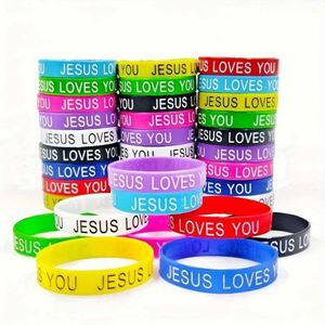 Bracelet en silicone personnalisé Jésus gravé et coloré, haute qualité, pas cher, avec logo sur mesure, vente en gros - Product Image 5