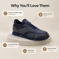 RADOLFA Grande Taille Chaussures Décontractées en Cuir pour Hommes Semelle en Mousse Légères Texture Mixte Style Italien Tendance