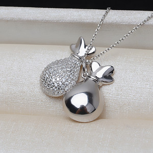 จี้เงินแท้ S925 รูปกระเป๋าโชคลาภ ประดับมุก 9-10 เม็ด สไตล์เกาหลี สำหรับทำกระเป๋าใส่เหรียญแบบกึ่งสำเร็จรูป อุปกรณ์ทำเครื่องประดับ - Product Image 3