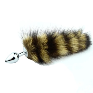 Juguete Sexual de Metal con Cola de Zorro, Inserto Anal de Metal con Cola de Mapache, Tapón Anal - Product Image 1