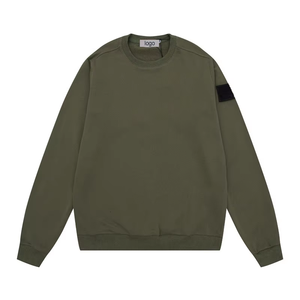 <span class=keywords><strong>Sudadera</strong></span> clásica de color liso con cuello, insignias, estilo idéntico para parejas, versión oversize, manga larga, algodón polar para otoño - Product Image 3