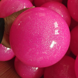 Palla da Allenamento per Ginnastica Anti-Scoppio Spessorata Rosa Viola Blu 15CM 18CM in PVC Glitterato per Esercizi di Ginnastica Artistica e Ritmica - Product Image 2