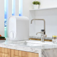 Robinet de cuisine à affichage numérique, double bec, distributeur d'eau chaude instantanée, mitigeur monocommande à poser sur plan