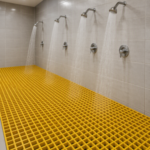 Grille <span class=keywords><strong>de</strong></span> sol pour douche publique GRP 19x19mm en fibre <span class=keywords><strong>de</strong></span> verre FRP, panneau à mailles fines OEM - Product Image 1