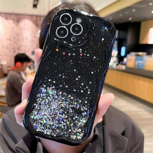 Funda de Teléfono de Silicona Suave con Purpurina y Estrellas Transparentes, Estilo Coreano, para Mujer, para iPhone 15 Pro Max 16 Plus 17 - Product Image 3