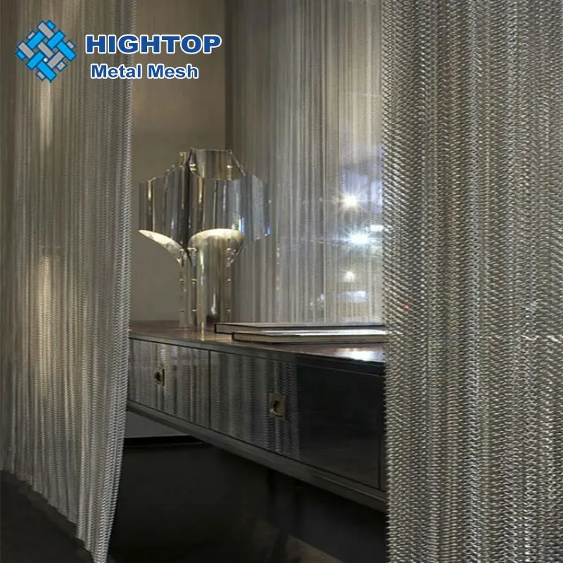 Factory shower fabric drapery metal mesh curtain for room divider