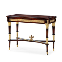 Meuble de salon, console classique antique de luxe, table console en bois noir et or, style français