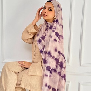 Tùy chỉnh 2025 phổ biến <span class=keywords><strong>lurex</strong></span> cao cấp ombre đá cẩm thạch tiedye in hijab dài voan hijab tùy chỉnh kích thước - Product Image 1