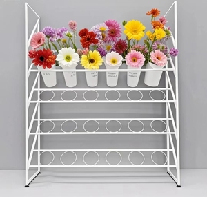 Présentoir en métal en <span class=keywords><strong>fer</strong></span> forgé à 5 niveaux Étagères extérieures avec support de jardinière d'angle et support de pot de fleur - Product Image 5