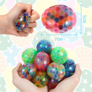 Easter Egg <b>Squeeze</b> Beads Stress <b>Ball</b> 5x7cm TPR Decompression Toy For Kids Unisex Fidget Toy - Product Image 1