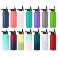 Bouteille d'eau isotherme Double paroi isolée en acier inoxydable, contenant personnalisé, pour cantine verte
