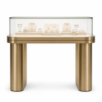 Présentoir à bijoux sur pied, vitrine en bois, métal et verre avec éclairage LED, fournisseur en gros pour centre commercial