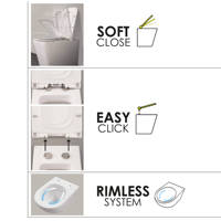 Norme européenne sans rebord suspendu mural salle de bain sanitaire bidet en céramique wc toilette suspendu ensemble de toilette