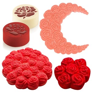 Valentine's Day Rose Design Mousse Cake Mold Floral Chocolate Mould <b>Silicone</b> Mold for DIY Cake Dessert Home Kitchen <b>Baking</b> Tool - Product Image 6