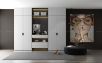 Lemari Pakaian ODIN Modern Kayu untuk Apartemen Hotel Kamar Tidur, Mudah Dirakit, Kapasitas Besar