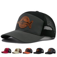 Gorra de Pesca de 7 Paneles con Logotipo Personalizado de Alta Calidad, Secado Rápido, Estilo Desgastado, Gorra Deportiva de Malla para Exteriores, Unisex, Ajustable, de Poliéster