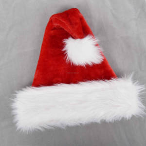 قبعة عيد الميلاد الحمراء الكلاسيكية مع زخارف فرو صناعي أبيض وقبعة سانتا أفخم لعيد الميلاد - Product Image 2