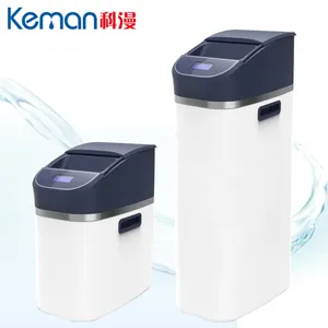 Blue color compact water softener with displayer cover