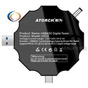 เครื่องทดสอบ <span class=keywords><strong>USB</strong></span> UD18 <span class=keywords><strong>3.0</strong></span> DC ดิจิตอลรถยนต์โวลต์มิเตอร์แอมมิเตอร์ธนาคารพลังงานเครื่องตรวจจับแรงดันไฟฟ้าโวลต์ชนิด C เครื่องวัดความจุการชาร์จเร็ว - Product Image 3