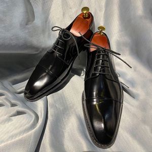 Zapatos de Vestir para Hombre 2025, Hechos a Mano con Cuero Vacuno Genuino, con Cordones, Punta Cuadrada, Suela de Goma Antideslizante, Ligeros y Transpirables - Product Image 4