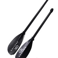 Pagaie de kayak en fibre de carbone 3K40 légère et portable à 4 sections avec lame d'hélice pliable noire
