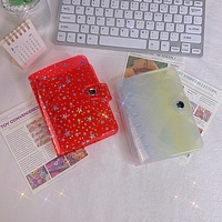 Großhandel Lose blatt Planer A7 Soft PVC & pp Abdeckung 6 Loch Notebook klar transparent 6 Ring Binder Karten buch Fotoalbum Mini