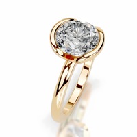Bague en diamant de luxe avec demi-sertissage, plaquée or 18 carats S925, bagues en moissanite 2CT certifiées GRA