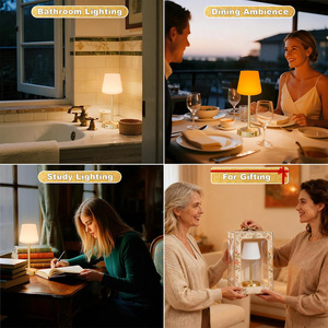 Lampe de table portable étanche sans fil, lumière de douche rechargeable à luminosité réglable, lampe de table extérieure à bouton mécanique - Product Image 6