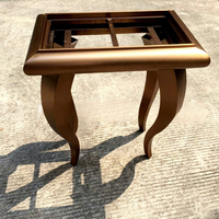 Pieds de meubles en acier inoxydable, base de table en métal, cadre de console Cabriole, finition bronze pour table en verre ou en marbre