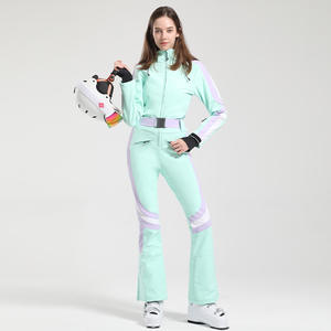Meilleure vente <span class=keywords><strong>combinaison</strong></span> de <span class=keywords><strong>ski</strong></span> de snowboard intégrée coupe-vent une pièce coupe-vent à la mode hivernale pour femmes - Product Image 4