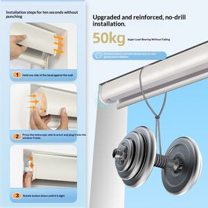 Rideaux occultants, nouveau modèle, installation sans perçage, type à tirer, stores pour salle de bain, cuisine, pare-soleil, stores enrouleurs pour fenêtres, mélangés - Product Image 2