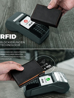 Nouveau Portefeuille Latéral Magnétique pour Hommes, Luxe, Blocage RFID, Boîte en Aluminium Orange, Porte-Cartes en Cuir Personnalisé