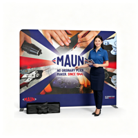 Support de bannière personnalisé 8x8 pour exposition, type housse de coussin, avec cadre en aluminium, tissu tendu double face, pour photomaton