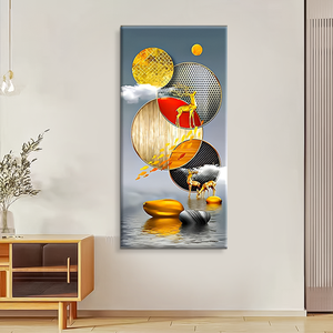 <span class=keywords><strong>Peinture</strong></span> sur porcelaine cristalline style nordique, cerf doré, portrait décoratif <span class=keywords><strong>à</strong></span> suspendre <span class=keywords><strong>pour</strong></span> salon, entrée, <span class=keywords><strong>chambre</strong></span> - Product Image 6