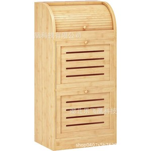 กล่องขนมปังไม้ไผ่ 3 ชั้น ตู้เก็บของไม้สำหรับวางบนเคาน์เตอร์ครัว - Product Image 5