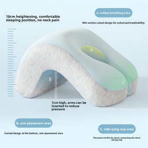 Coussin de sieste de bureau en gros, en tissu de soie glacée, personnalisable, pour la pause déjeuner au bureau, <span class=keywords><strong>petit</strong></span> coussin de soutien - Product Image 2