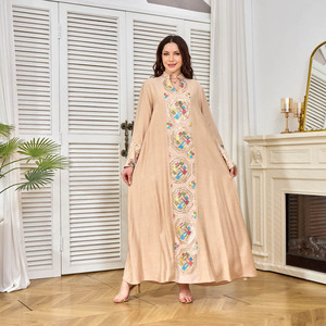 Vestido Abaya de Dubái adornado con lentejuelas para mujer de Oriente Medio Europeo Americano, falda larga suelta para exportación de verano - Product Image 6